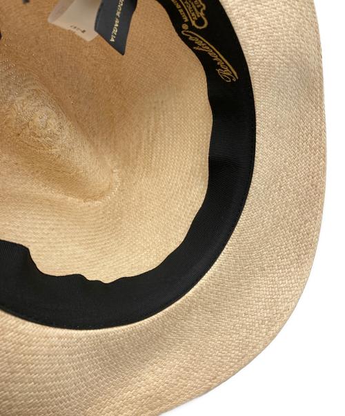 BORSALINO（ボルサリーノ）BORSALINO (ボルサリーノ) 天然草中折れハット アイボリー サイズ:62の古着・服飾アイテム