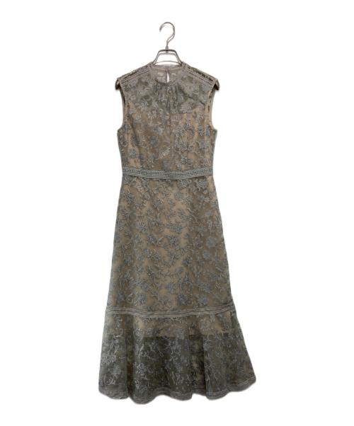 FRAY ID（フレイ アイディー）FRAY ID (フレイ アイディー) オーガンジー刺繍ワンピース グレーの古着・服飾アイテム