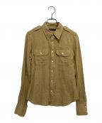 RALPH LAURENラルフローレン）の古着「エポレットリネンシャツ」｜ベージュ