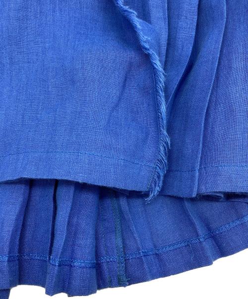 O'NEIL OF DUBLIN（オニールオブダブリン）O'NEIL OF DUBLIN (オニールオブダブリン) リネンラップスカート ブルー サイズ:8/F36/I40の古着・服飾アイテム