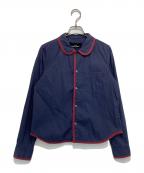 tricot COMME des GARCONSトリココムデギャルソン）の古着「丸襟パイピング シャツブラウス」｜ネイビー