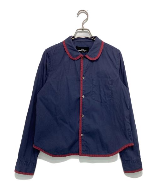 tricot COMME des GARCONS（トリココムデギャルソン）tricot COMME des GARCONS (トリココムデギャルソン) 丸襟パイピング シャツブラウス ネイビー サイズ:Mの古着・服飾アイテム