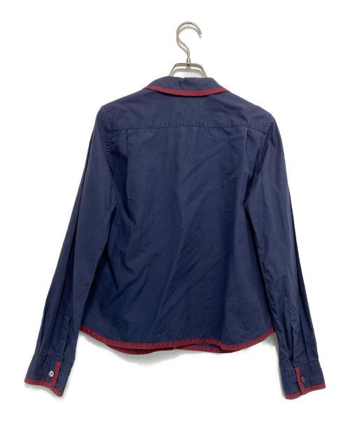 tricot COMME des GARCONS（トリココムデギャルソン）tricot COMME des GARCONS (トリココムデギャルソン) 丸襟パイピング シャツブラウス ネイビー サイズ:Mの古着・服飾アイテム