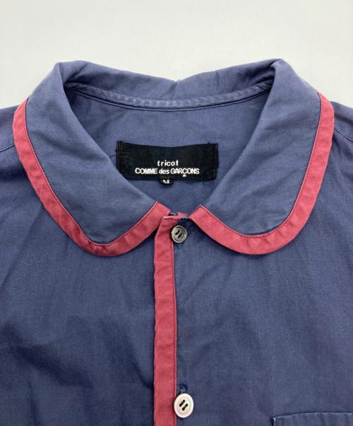 tricot COMME des GARCONS（トリココムデギャルソン）tricot COMME des GARCONS (トリココムデギャルソン) 丸襟パイピング シャツブラウス ネイビー サイズ:Mの古着・服飾アイテム