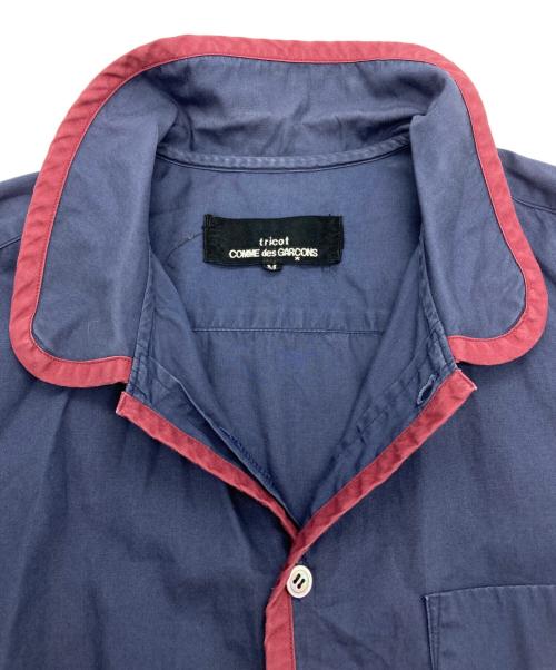 tricot COMME des GARCONS（トリココムデギャルソン）tricot COMME des GARCONS (トリココムデギャルソン) 丸襟パイピング シャツブラウス ネイビー サイズ:Mの古着・服飾アイテム
