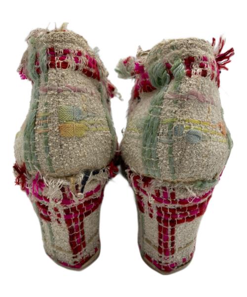 CHANEL（シャネル）CHANEL (シャネル) ツイードオープントゥーサンダル マルチカラー サイズ:36の古着・服飾アイテム