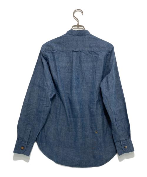 45R（フォーティファイブ・アール）45R (フォーティファイブ・アール) インドカディオックスの908ローファースタンドシャツ ブルー サイズ:●の古着・服飾アイテム