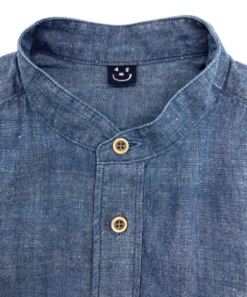 45R（フォーティファイブ・アール）45R (フォーティファイブ・アール) インドカディオックスの908ローファースタンドシャツ ブルー サイズ:●の古着・服飾アイテム