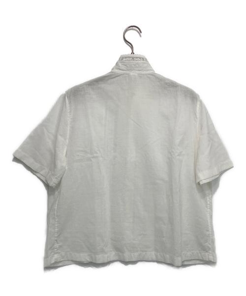 45R（フォーティファイブ・アール）45R (フォーティファイブ・アール) カディレースの四角ブラウス ホワイト サイズ:3の古着・服飾アイテム