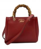 GUCCIグッチ）の古着「バンブーミニショッパー/2WAYバッグ」｜レッド