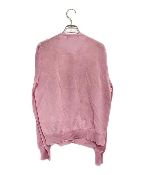 Salvatore Ferragamo（サルヴァトーレ フェラガモ）Salvatore Ferragamo (サルヴァトーレ フェラガモ) ウールシルクカーディガン ピンク サイズ:Lの古着・服飾アイテム