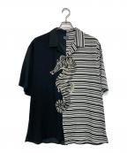 KENZOケンゾー）の古着「タツノオトシゴオープンカラーシャツ」｜ブラック×ホワイト