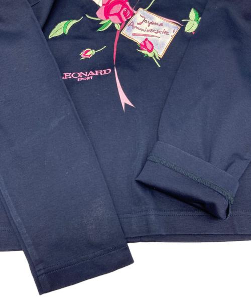 LEONARD SPORT（レオナール スポーツ）LEONARD SPORT (レオナール スポーツ) 刺繍カットソー ネイビー サイズ:Lの古着・服飾アイテム