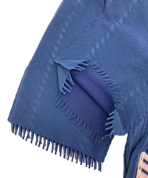 PLEATS PLEASE A-POC（プリーツプリーズ）PLEATS PLEASE A-POC (プリーツプリーズ) 半袖カーディガン ネイビー サイズ:3の古着・服飾アイテム