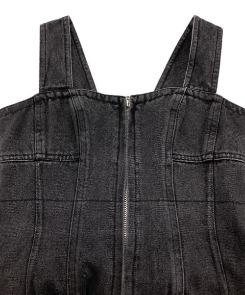 Snidel（スナイデル）Snidel (スナイデル) デニムジップキャミソールワンピース ブラックの古着・服飾アイテム