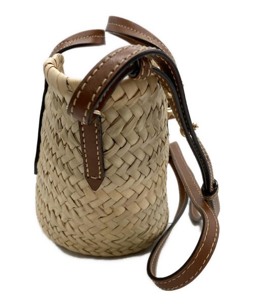 JIMMY CHOO（ジミーチュウ）JIMMY CHOO (ジミーチュウ) MACY TOTE/S VGH/カゴバッグ ブラウン×ベージュの古着・服飾アイテム