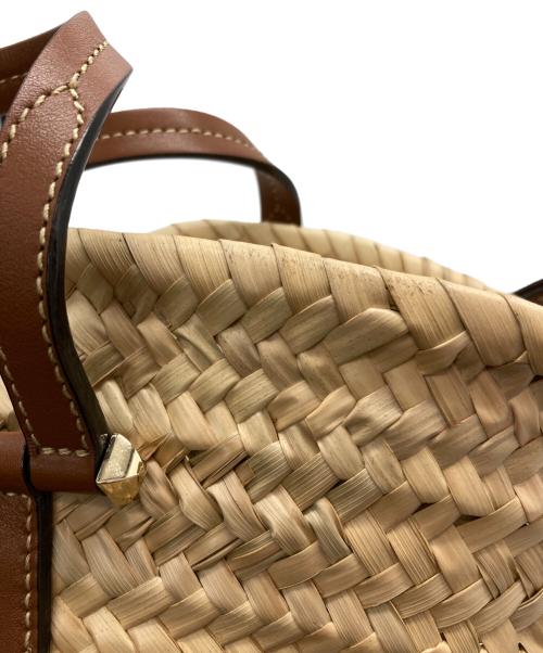 JIMMY CHOO（ジミーチュウ）JIMMY CHOO (ジミーチュウ) MACY TOTE/S VGH/カゴバッグ ブラウン×ベージュの古着・服飾アイテム