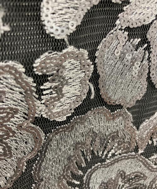 TADASHI SHOJI（タダシ ショージ）TADASHI SHOJI (タダシ ショージ) Kala Floral Sequin Embroidered/刺繍ワンピース グレー サイズ:8の古着・服飾アイテム