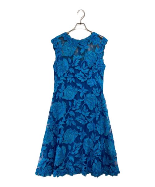 TADASHI SHOJI（タダシ ショージ）TADASHI SHOJI (タダシ ショージ) Noelle Dress/総刺繍ワンピース ブルー サイズ:8の古着・服飾アイテム