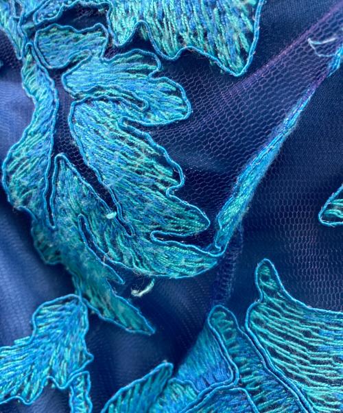 TADASHI SHOJI（タダシ ショージ）TADASHI SHOJI (タダシ ショージ) Noelle Dress/総刺繍ワンピース ブルー サイズ:8の古着・服飾アイテム