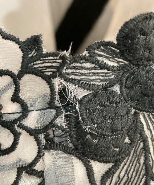 CHRISCELIN（クリスセリーン）CHRISCELIN (クリスセリーン) 刺繍デザインワンピース ブラック×ピンク サイズ:40の古着・服飾アイテム