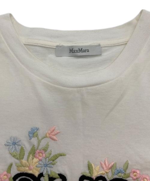 MaxMara（マックスマーラ）MaxMara (マックスマーラ) 刺繍カットソー ホワイト サイズ:Sの古着・服飾アイテム
