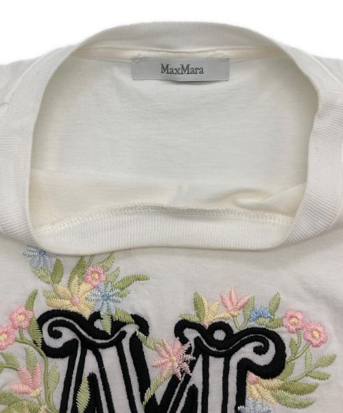 MaxMara（マックスマーラ）MaxMara (マックスマーラ) 刺繍カットソー ホワイト サイズ:Sの古着・服飾アイテム