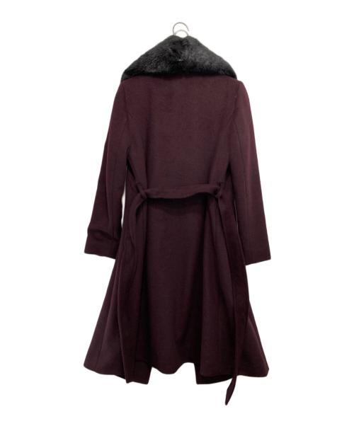 LAUREN RALPH LAUREN（ローレンラルフローレン）LAUREN RALPH LAUREN (ローレンラルフローレン) フェイクファーウールコート パープルの古着・服飾アイテム