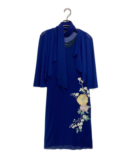 VIVIENNE TAM（ヴィヴィアンタム）VIVIENNE TAM (ヴィヴィアンタム) 花柄刺繍アンサンブルワンピース ネイビーの古着・服飾アイテム