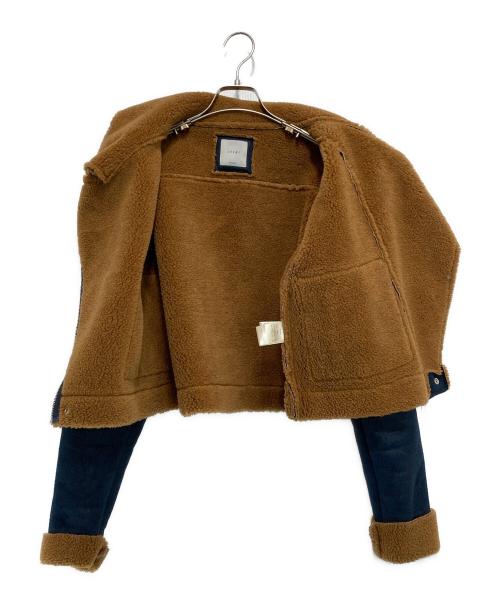 juemi（ジュエミ）JUEMI (ジュエミ) エコムートンジャケット ネイビー×ブラウン サイズ:FREEの古着・服飾アイテム