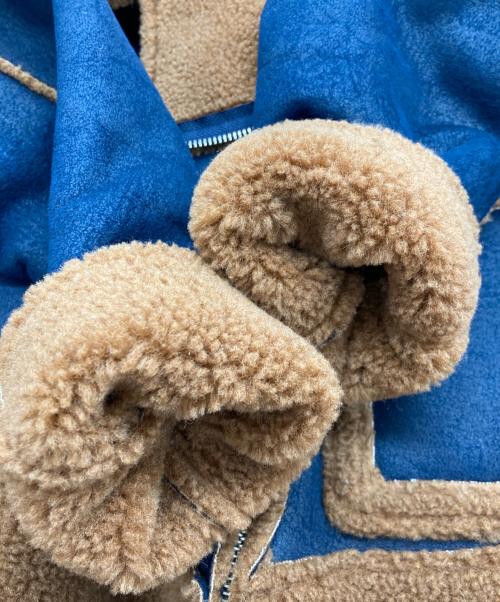 juemi（ジュエミ）JUEMI (ジュエミ) エコムートンジャケット ネイビー×ブラウン サイズ:FREEの古着・服飾アイテム