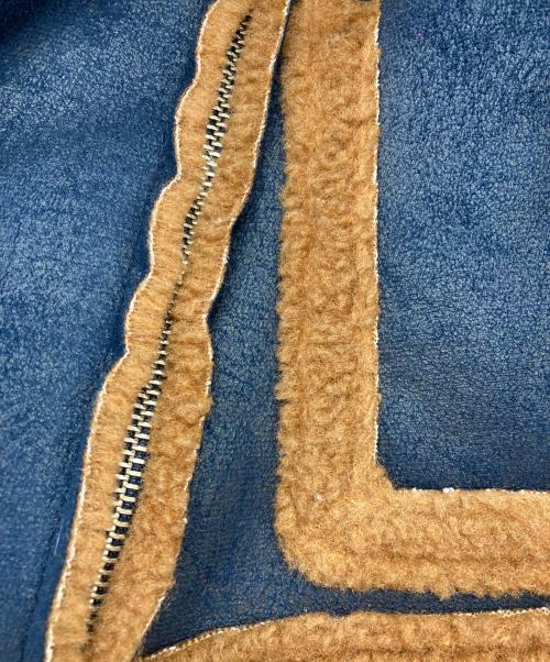 juemi（ジュエミ）JUEMI (ジュエミ) エコムートンジャケット ネイビー×ブラウン サイズ:FREEの古着・服飾アイテム