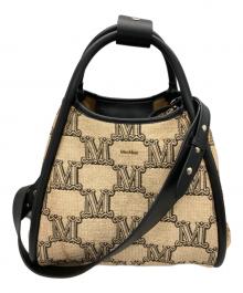 MaxMara（マックスマーラ）の古着「Mロゴカゴバッグ」｜ベージュ×ブラック