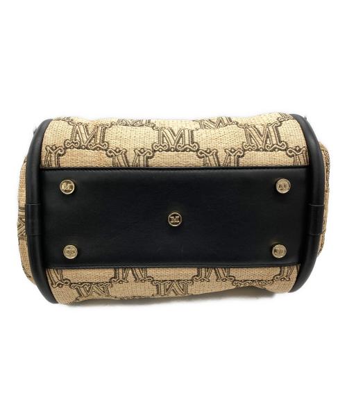 MaxMara（マックスマーラ）MaxMara (マックスマーラ) Mロゴカゴバッグ ベージュ×ブラックの古着・服飾アイテム