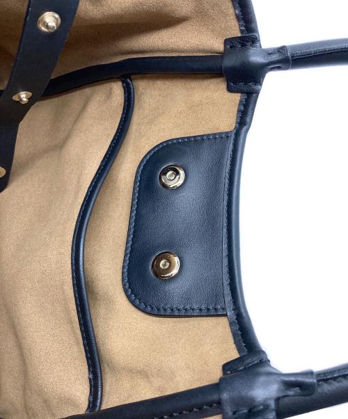 MaxMara（マックスマーラ）MaxMara (マックスマーラ) Mロゴカゴバッグ ベージュ×ブラックの古着・服飾アイテム