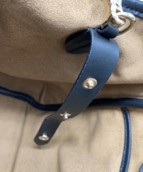 MaxMara（マックスマーラ）MaxMara (マックスマーラ) Mロゴカゴバッグ ベージュ×ブラックの古着・服飾アイテム