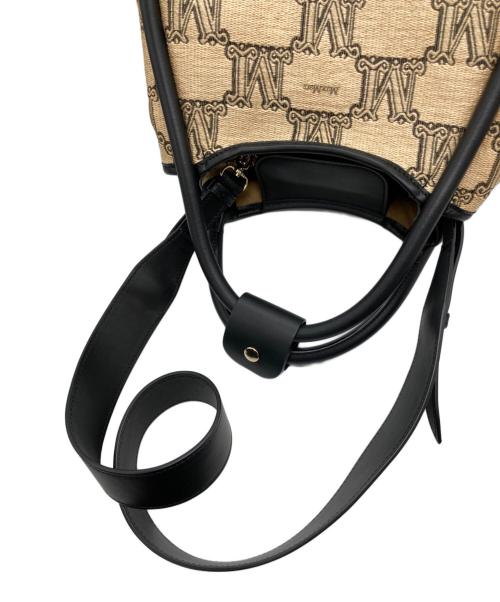 MaxMara（マックスマーラ）MaxMara (マックスマーラ) Mロゴカゴバッグ ベージュ×ブラックの古着・服飾アイテム