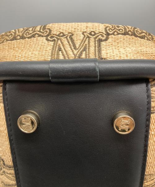 MaxMara（マックスマーラ）MaxMara (マックスマーラ) Mロゴカゴバッグ ベージュ×ブラックの古着・服飾アイテム