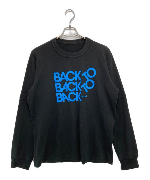sacai（サカイ）sacai (サカイ) BACK to BACK レイヤード ロング Tシャツ ブラック サイズ:4の古着・服飾アイテム