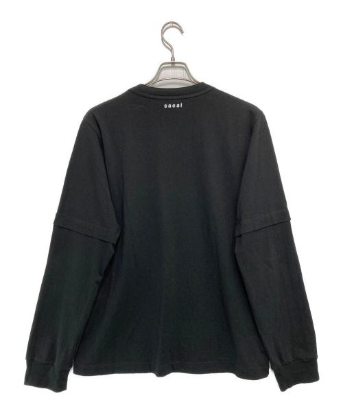 sacai（サカイ）sacai (サカイ) BACK to BACK レイヤード ロング Tシャツ ブラック サイズ:4の古着・服飾アイテム