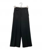 HELMUT LANGヘルムートラング）の古着「WOOL TWILL ST HGH WAST CRO/ワイドパンツ」｜ブラック