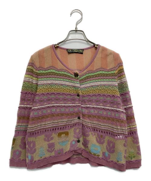 M.&KYOKO（エムアンドキョウコ）M.&KYOKO (エムアンドキョウコ) ジャガード カーディガン ピンク サイズ:1の古着・服飾アイテム
