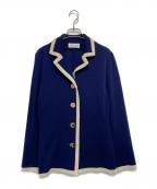 Yves Saint Laurentイヴサンローラン）の古着「[古着]ロゴ金釦 ニットジャケット」｜ブルー