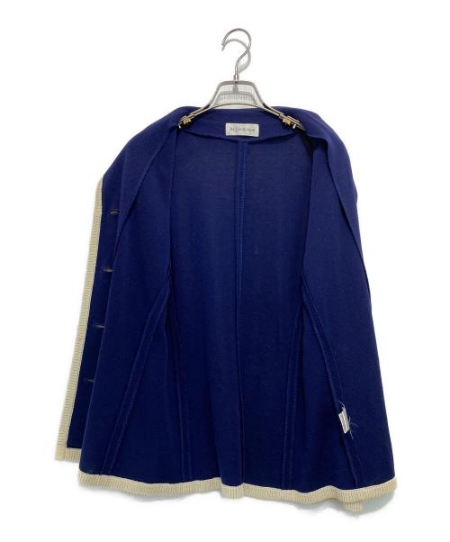Yves Saint Laurent（イヴサンローラン）Yves Saint Laurent (イヴサンローラン) [古着]ロゴ金釦 ニットジャケット ブルー サイズ:Mの古着・服飾アイテム