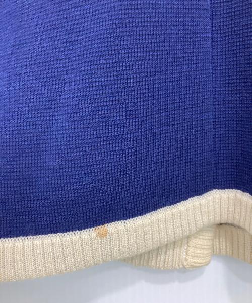 Yves Saint Laurent（イヴサンローラン）Yves Saint Laurent (イヴサンローラン) [古着]ロゴ金釦 ニットジャケット ブルー サイズ:Mの古着・服飾アイテム