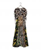 3.1 phillip limスリーワンフィリップリム）の古着「PATCHWORK LONG DRESS/花柄ワンピース」｜ブラック
