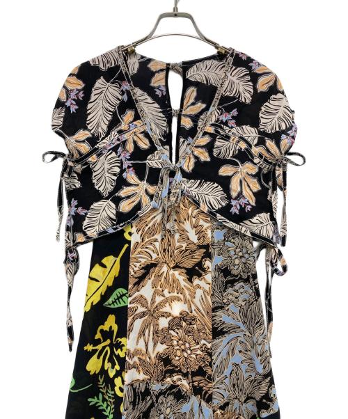 3.1 phillip lim（スリーワンフィリップリム）3.1 phillip lim (スリーワンフィリップリム) PATCHWORK LONG DRESS/花柄ワンピース ブラックの古着・服飾アイテム