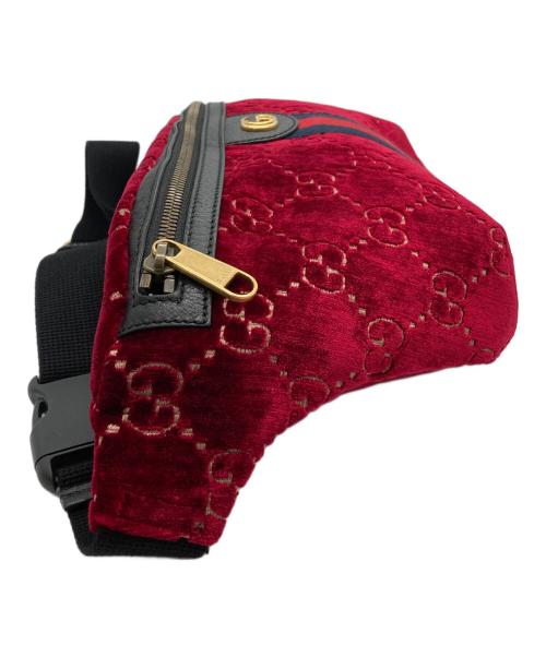 GUCCI（グッチ）GUCCI (グッチ) シェリーライン GGベルベット ボディバッグ ワインレッドの古着・服飾アイテム