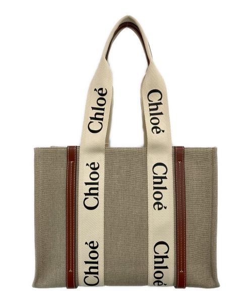 Chloe（クロエ）Chloe (クロエ) ウッディミディアムトートバッグ ベージュの古着・服飾アイテム