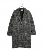 Couture d'adamクチュールドアダム）の古着「グレンチェック コクーンコート」｜ブラック